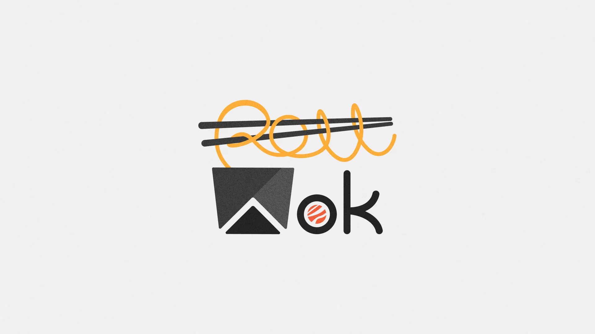 Разработка логотипа суши-бара «Roll Wok Club» в Кеми
